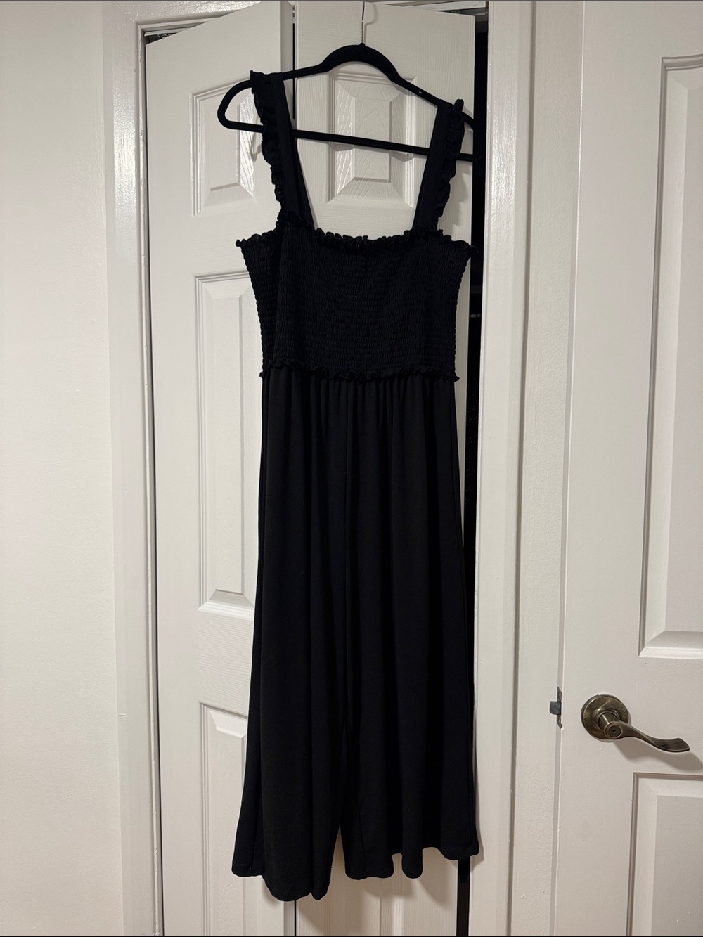 Ardene Black Smocked Jumpsuit with Wide Straps